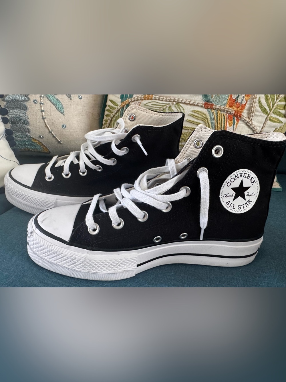 Converse Black and White Lifted High-Top Sneakers